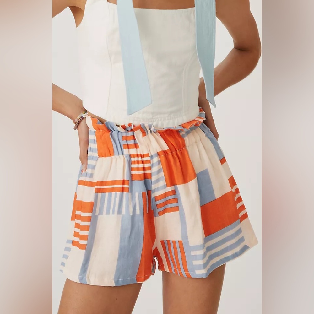 Faithfull The Brand x Anthropologie NWOT 100% Linen Ylang‎ Shorts Size 10/XL